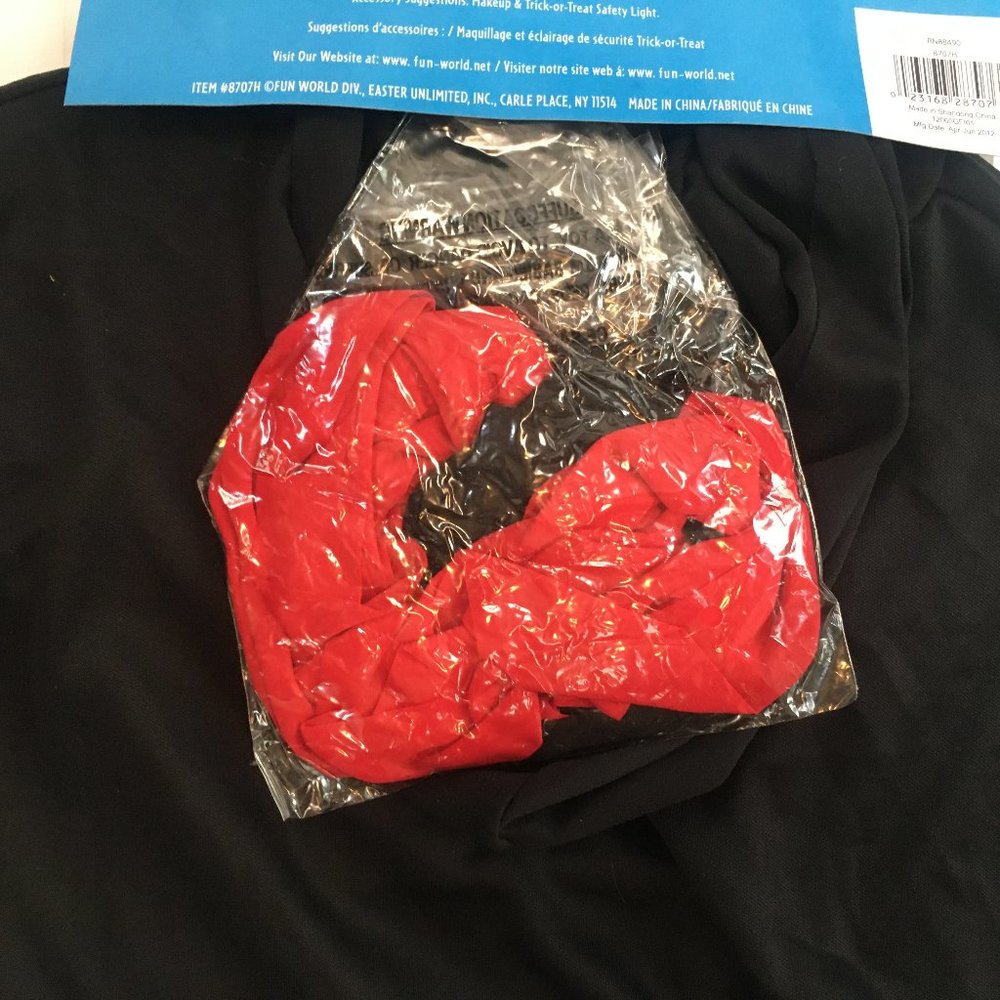 Black Ninja Boys Child Kid Halloween Costume Size 12 to 14 Fun World New - Picture 10 of 12